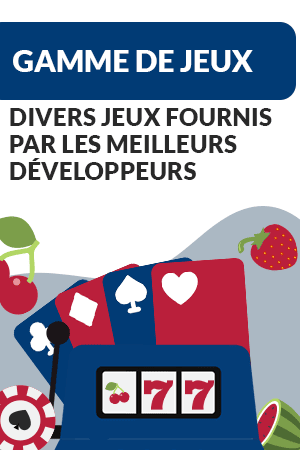 Divers jeux fournis par les meilleurs développeurs